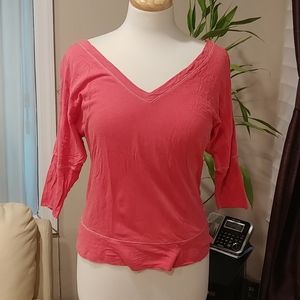 double v neck dolman sleeve tee